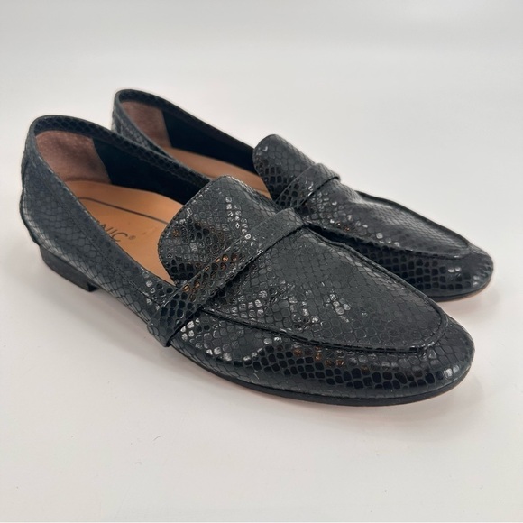 Vionic Zana Black Lizard Embossed Loafers Size 8 - Picture 1 of 6